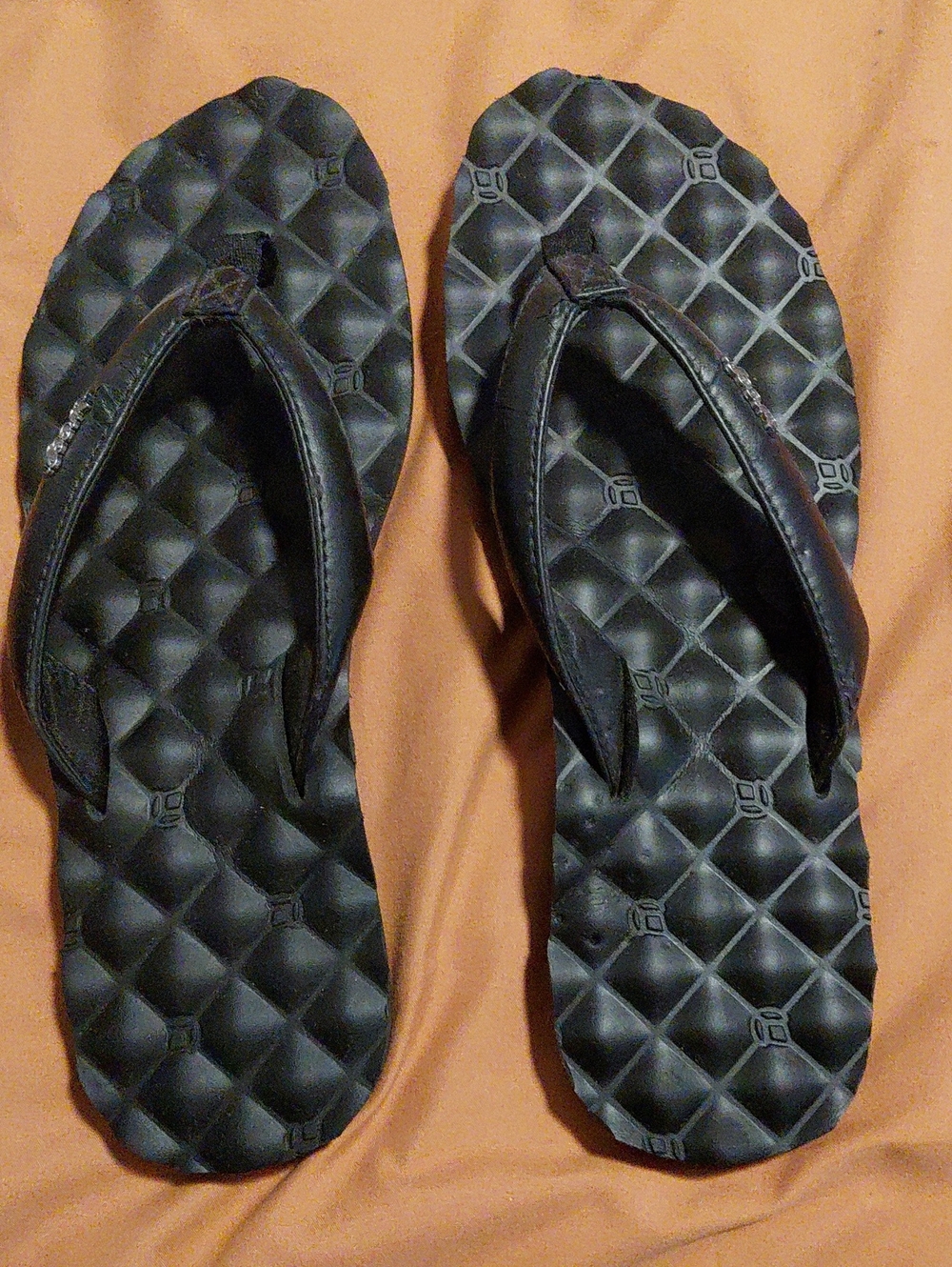 Reef Women's Black Quilted Flip Flop Sandals